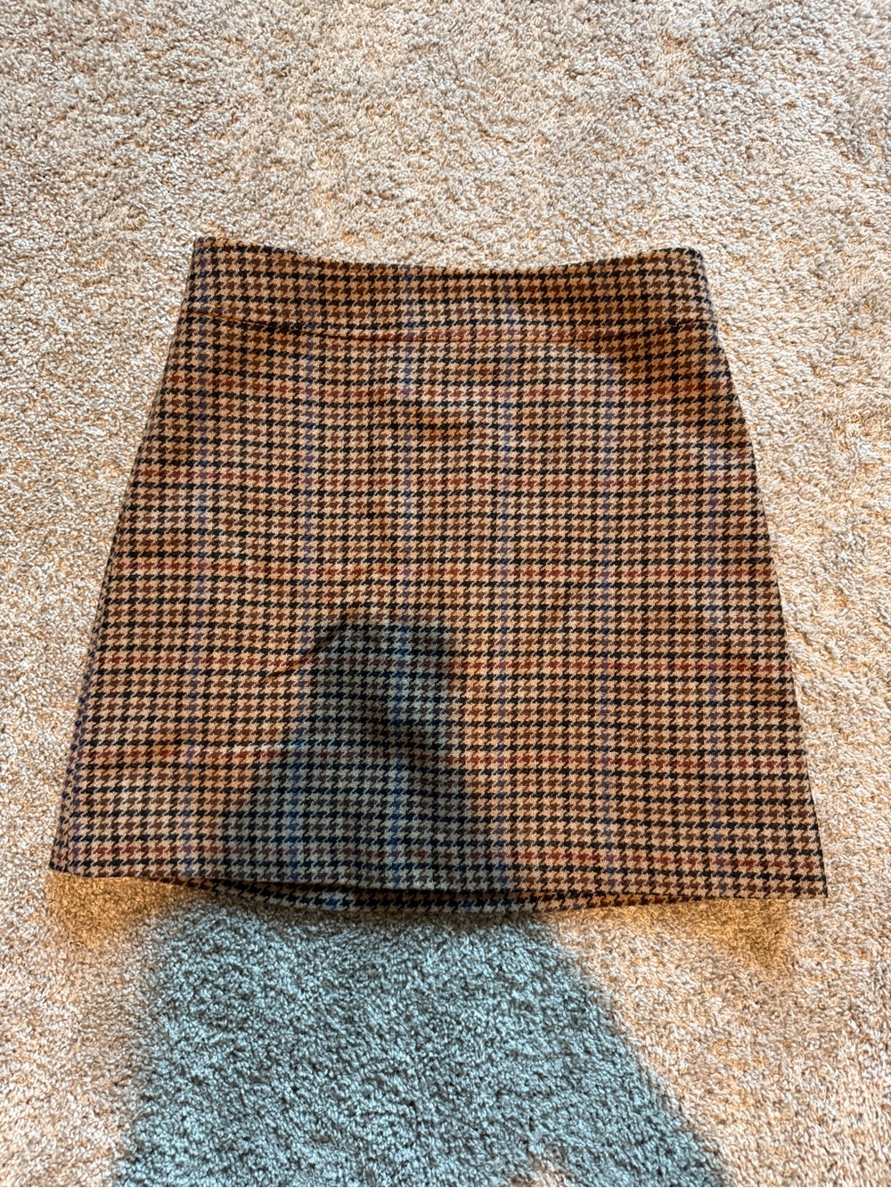 J. Crew Houndstooth Mini Skirt in Brown and Black